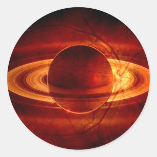 Sticker Rond Vue unique de Saturne