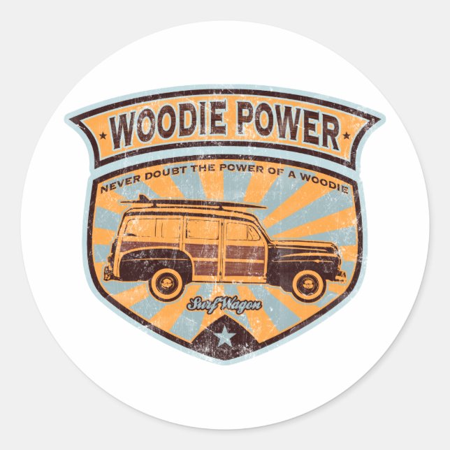 Sticker Rond Wagon en bois (Devant)
