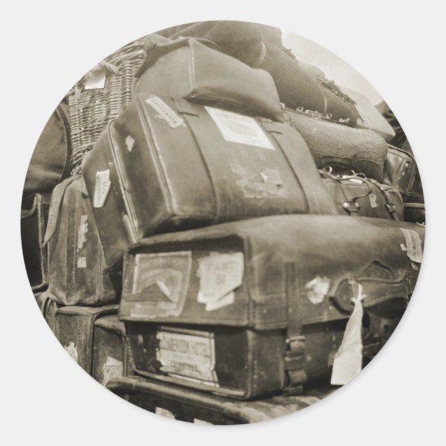 STICKER ROND WAGON SUITCASE 1890 (Devant)