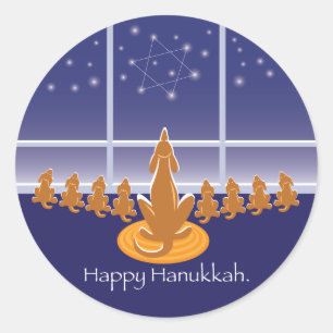 Sticker Rond WagsToWishes_Menorah Dogs