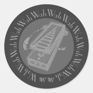 Sticker Rond Wah Wah Pedal Grey