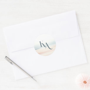 Sticker Rond Wailea Mariage Monogram