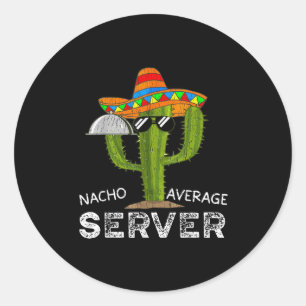 Sticker Rond Waiter Drôle Pour Hommes Drôle Waitress Pour Femme