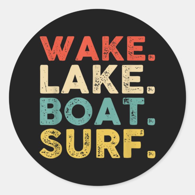 Sticker Rond Wake Surfing Wake Surf Wake Surfing Rope Wake Surf (Devant)
