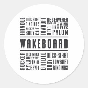 Sticker Rond Wakeboard Wakeboard Wake Wakeboard Amateurs Wakebo