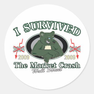 Sticker Rond Wall Street/I Survived the Market Crash