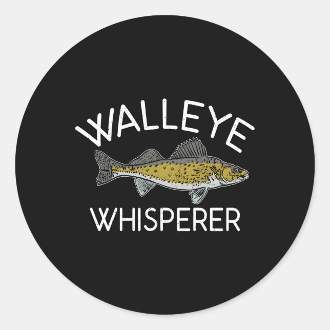 Sticker Rond Walleye Whisperer Pêche à la chasse (Devant)