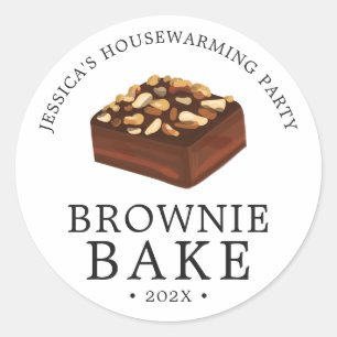 Sticker Rond Walnut Brownie   Fête à thème de gâteaux