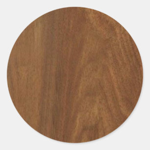 Sticker Rond WALNUT WOOD American Finn blanche blanche + TEXTE