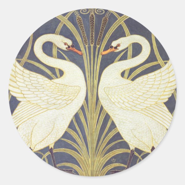 Sticker Rond Walter Crane Swan (Devant)