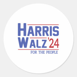 Sticker Rond Walz 2024 Président américain Drapeau Kamala Harri