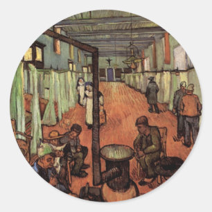 Sticker Rond Ward in the Hospital in Arles par Vincent van Gogh