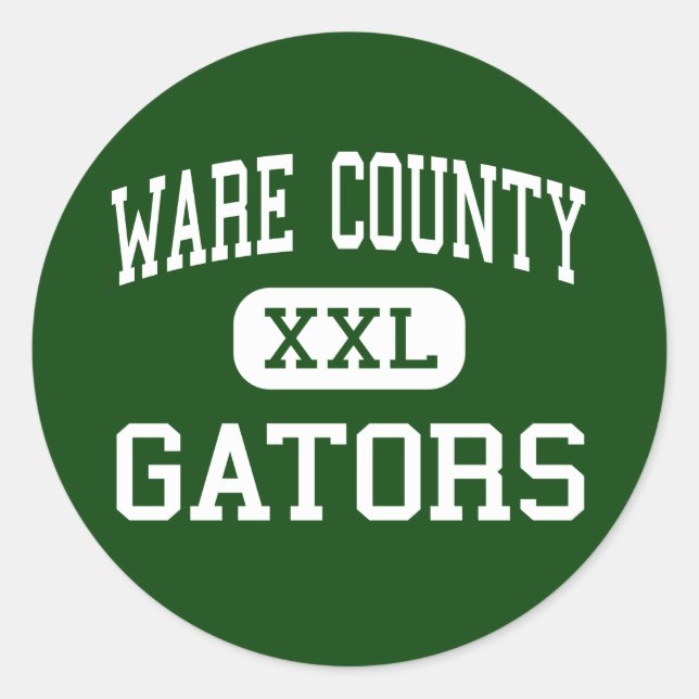 Sticker Rond Ware Comté - Gators - High - Waycross Géorgie (Devant)