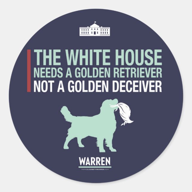 Sticker Rond Warren 2020 - Bailey - Golden Retriever (Devant)