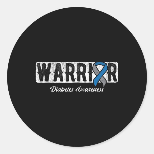 Sticker Rond Warrior Diabetes Awareness  (Devant)