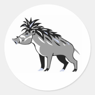 Sticker Rond Warthog - Warty PIG - Animal en voie de disparitio