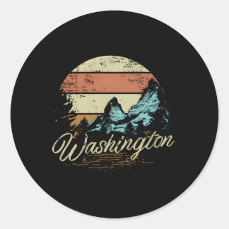 Sticker Rond Washington Washington Mountain
