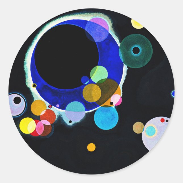 Sticker Rond Wassily Kandinsky - Plusieurs cercles (Devant)