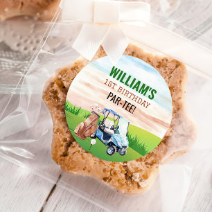 Sticker Rond Watercolor Golf 1er anniversaire