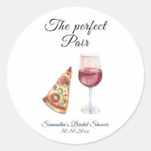 Sticker Rond Watercolor Perfect Pair Baby Shower