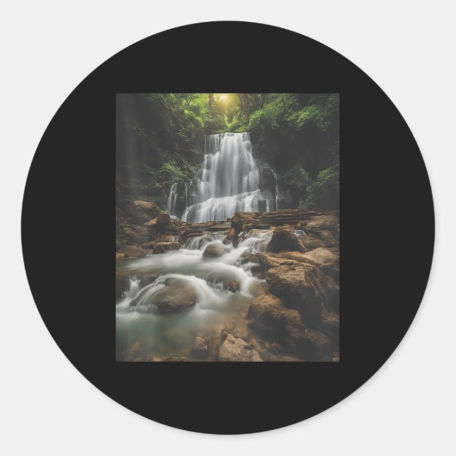 Sticker Rond Waterfall Style Life_ Pastel Falls And Nature Call (Devant)