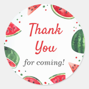 Sticker Rond Watermelon Melon Summer Party Merci Cadeau Favoris