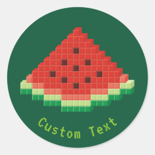 Sticker Rond Watermelon Pixel Art