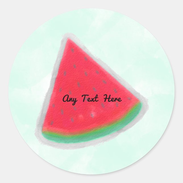 Sticker Rond Watermelon Watercolor fête d'anniversaire Personna (Devant)