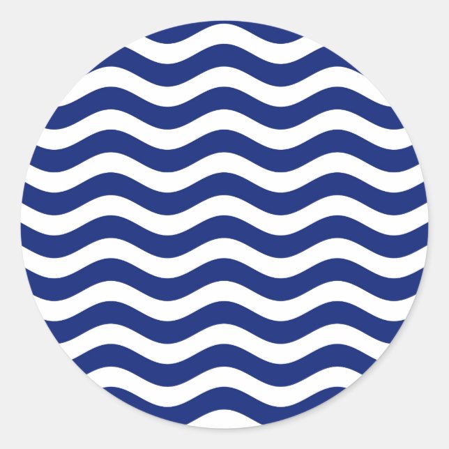 Sticker Rond Wavy Navy (Devant)