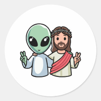 Sticker Rond We come in peace