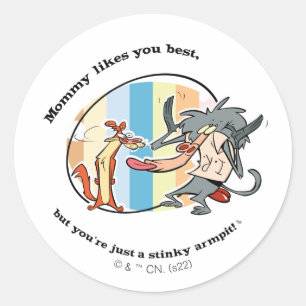 Sticker Rond Weasel & Baboon "Maman aime mieux que toi"