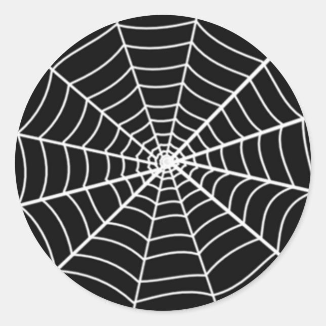 Sticker Rond Web Black and White Spider (Devant)