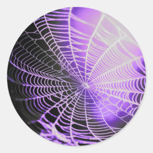 Sticker Rond Web de Purple Black Creepy Spooky