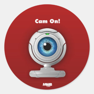 Sticker Rond Webcam de Puppyeye