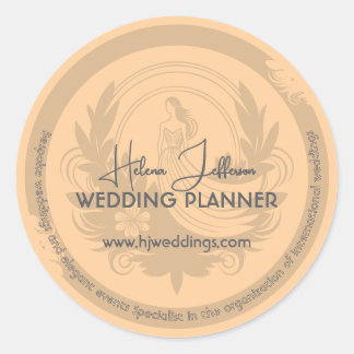 Sticker Rond Wedding planner du logo Motif de Pêche moderne