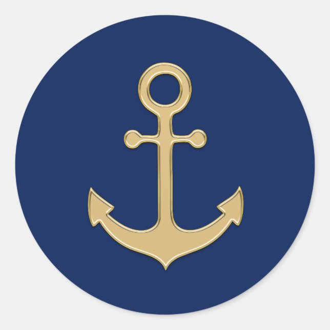 Sticker Rond Wedding shower d'Ancre bleu marine (Devant)