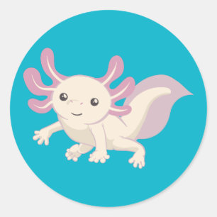 Sticker Rond Wee Adorable Axolotl