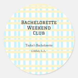 STICKER ROND WEEK-END CLUB RETRO ENTERREMENT DE VIE DE JEUNE FI