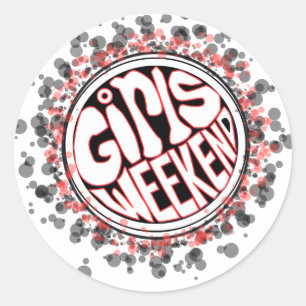 Sticker Rond Week-end des Filles folles