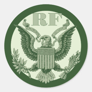 Sticker Rond Weekend Money Game Vintage Vert Eagle Crest Mono