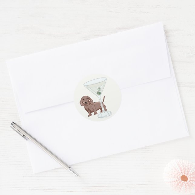 Sticker Rond Weenies & Martinis (Enveloppe)