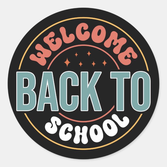 STICKER ROND WELCOME BACK TO SCHOOL (Devant)