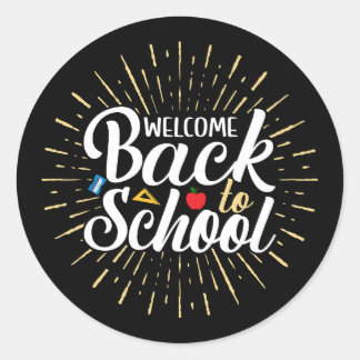 Sticker Rond Welcome Back To School First Day Of School