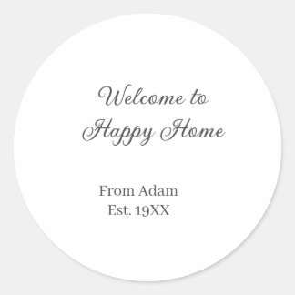 Sticker Rond Welcome to home real estate house inauguration est