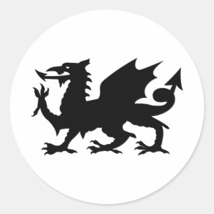 Sticker Rond Welsh Dragon