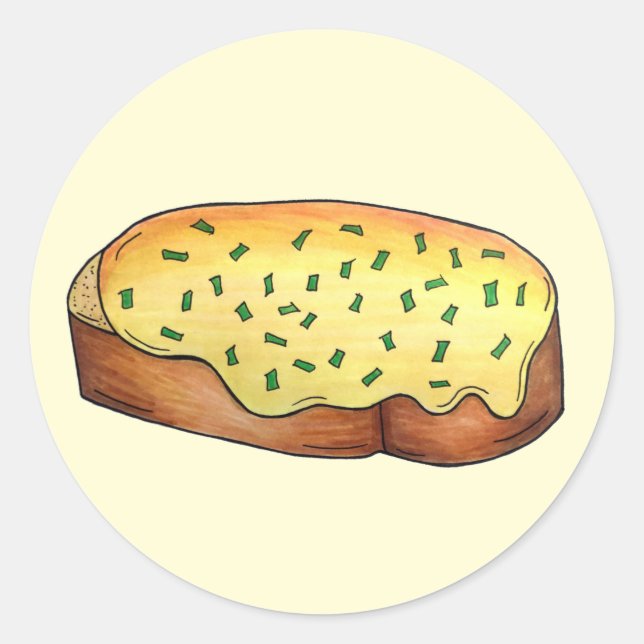Sticker Rond Welsh Rarebit Savoureux Fromage Toast British Food (Devant)