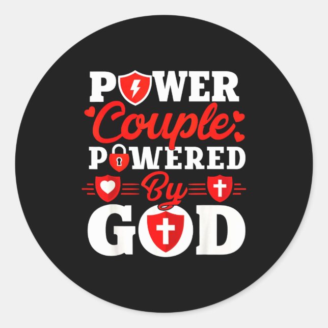Sticker Rond Wer Couple Wered By God Christian Couples Matching (Devant)
