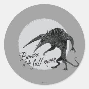Sticker Rond Wererat : Attention à la Pleine lune