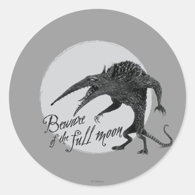 Sticker Rond Wererat : Attention à la Pleine lune (Devant)