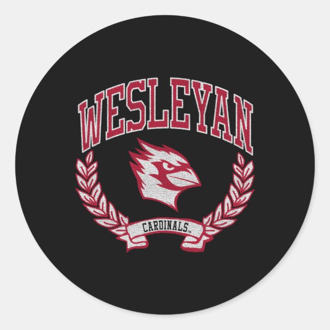Sticker Rond Wesleyan Cardinals Victoire Noire (Devant)